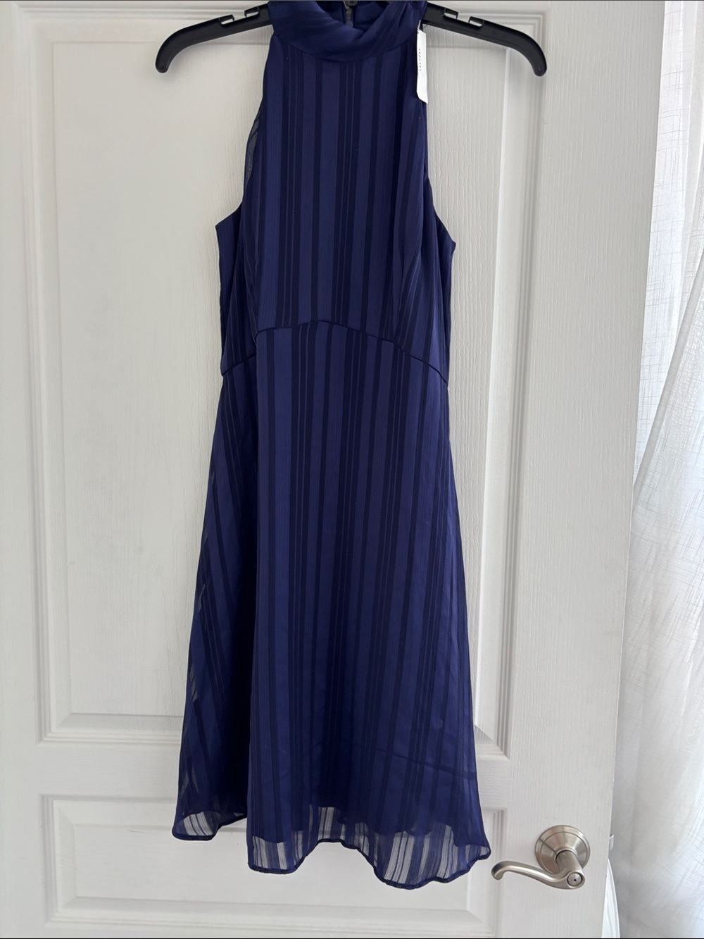 NWT Banana Republic Deep Navy Pleated Halter Style Dress